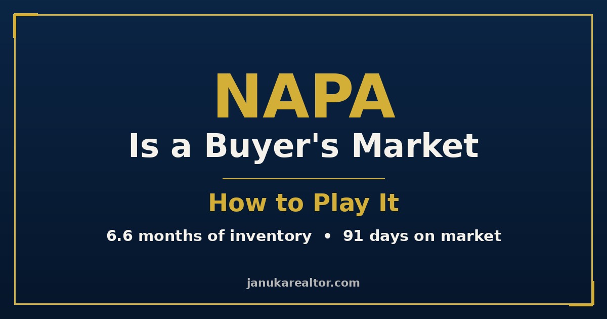 Napa is a buyer's market — how to play it: 6.6 months of inventory, 91 days on market — by Januka Shrestha, Realtor